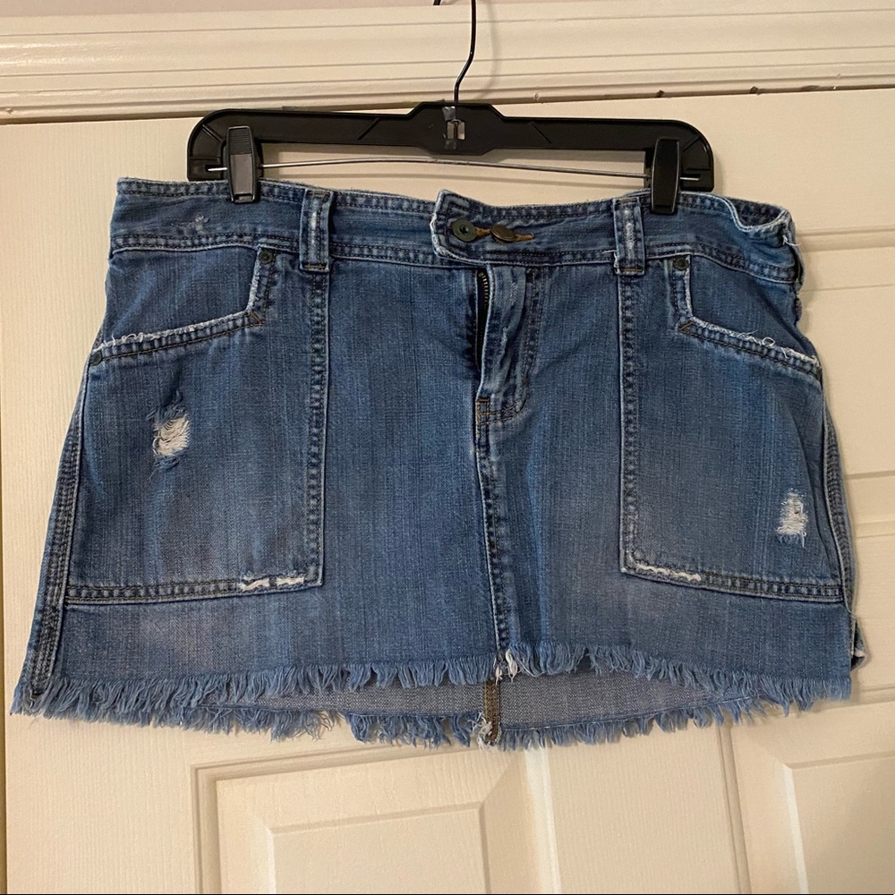 Y2K Vintage Abercrombie & Fitch Jean Skirt Sz 10 Mini Cotton